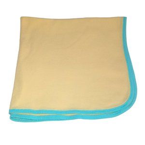Gerber Yellow & Aqua Thermal Waffle Weave Lovey Security Baby Blanket 24" X 24"